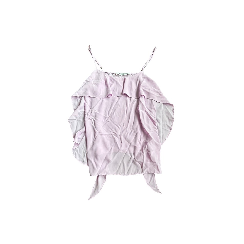 Amanda Uprichard Ruffle Tank Top Adjustable Straps Lavender Purpleβ Size P
